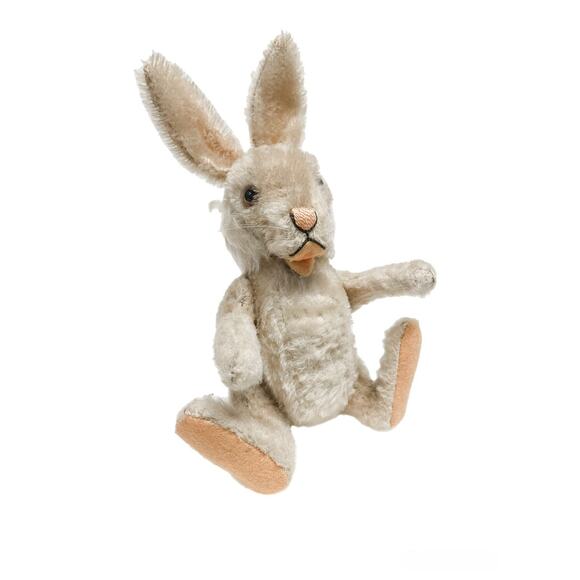 Vintage Steiff Rabbit Fully Jointed Mohair Stuffed Animal 10" Tall - Picture 2 of 7